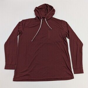 Duck Camp Men Medium Maroon Long Sleeve Hooded Casual Lightweight Stretch Hoodie